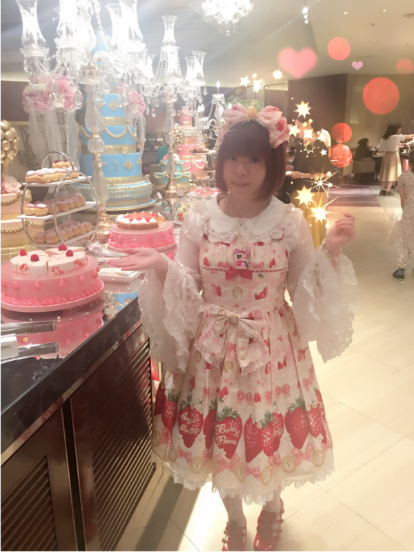 angelic pretty melty berry princessひざ丈ワンピース - ひざ丈ワンピース