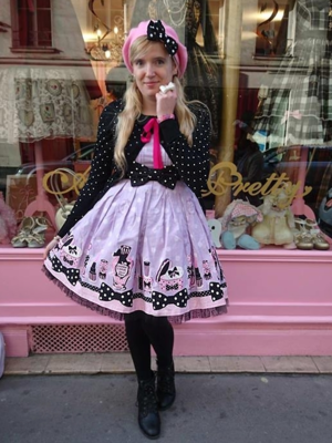 Angelic Pretty dolly dotジャンパースカート ラベンダー-